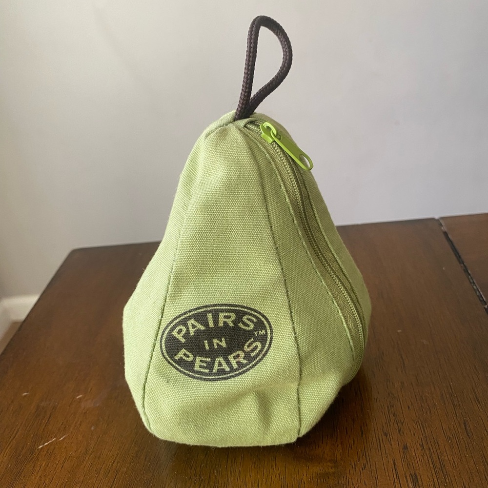 Pairs in Pears Green Zippered Pouch